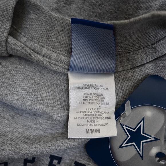 Reebok NFL Team Apparel Mens M Dallas Cowboys Onfield Gray T-shirt NEW - Picture 8 of 9